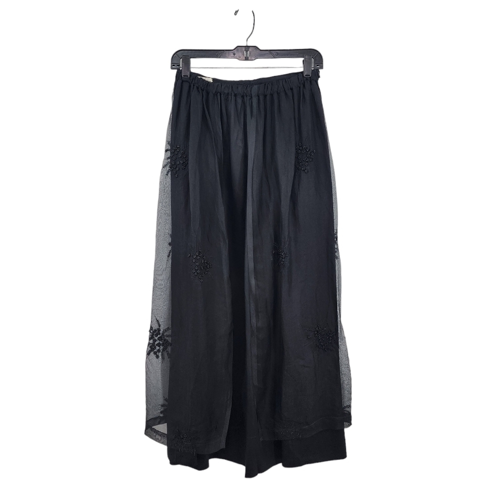 Krista Larson Women's 100% Silk Floral Lace Beaded Maxi Skirt - OS